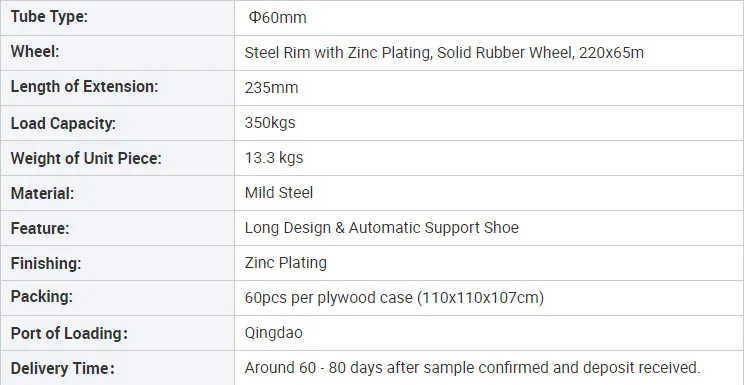 True Manufacturer of 8&quot;Trailer Single Wheel Jack for Motorhome